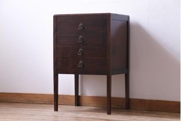 アンティーク家具　イギリスアンティーク　Fyne Ladye　オーク材　シックなレコードケース(ドロワー、脚付チェスト、ミュージックキャビネット)