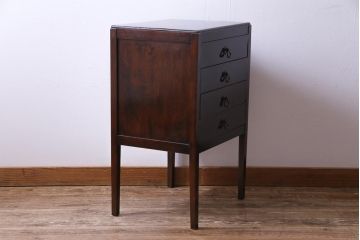 アンティーク家具　イギリスアンティーク　Fyne Ladye　オーク材　シックなレコードケース(ドロワー、脚付チェスト、ミュージックキャビネット)