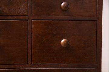 ヴィンテージ家具　ビンテージ　ナラ材　コロンとした取っ手が可愛らしいサイドチェスト(引き出し)