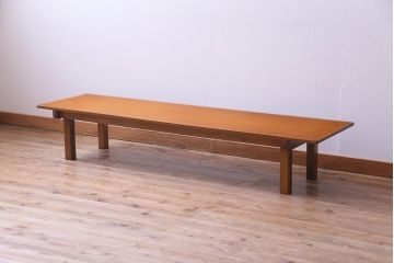 レトロ家具　昭和レトロ　木の明るい色味が優しげな裁ち板(ローテーブル)
