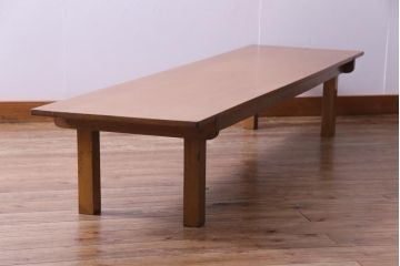 レトロ家具　昭和レトロ　木の明るい色味が優しげな裁ち板(ローテーブル)