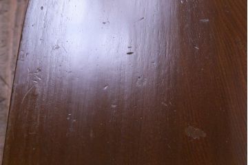 レトロ家具　昭和レトロ　オーバル型　栓材　はっきりとした木目が目を引くちゃぶ台(ローテーブル)
