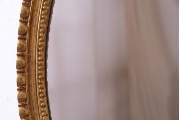 アンティーク雑貨　イタリア製　ゴージャスな雰囲気漂うウォールミラー(壁掛け鏡)