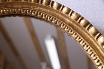 アンティーク雑貨　イタリア製　ゴージャスな雰囲気漂うウォールミラー(壁掛け鏡)
