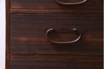 アンティーク家具　和製アンティーク　桐材　銅金具　味わい感じる佇まいが魅力の小箪笥(小引き出し)
