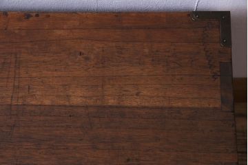 アンティーク家具　和製アンティーク　総桐材　銅金具が趣き深い小引き出し(小型和タンス、チェスト、桐箪笥、桐たんす)