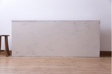 ペイント家具　学校の本棚を利用したシャビーなペイントのオープンラック(収納棚)