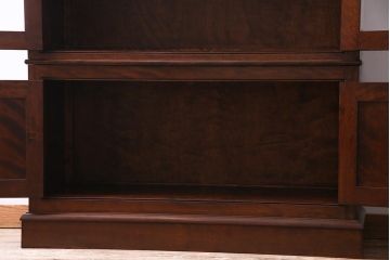 中古　松本民芸家具　洗練されたシックなデザインのE型書棚(本箱、飾り棚、キャビネット、収納棚)(定価約62万5千円)