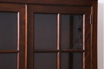 中古　松本民芸家具　洗練されたシックなデザインのE型書棚(本箱、飾り棚、キャビネット、収納棚)(定価約62万5千円)