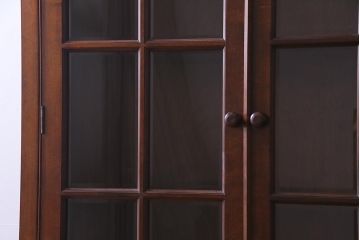 中古　松本民芸家具　洗練されたシックなデザインのE型書棚(本箱、飾り棚、キャビネット、収納棚)(定価約62万5千円)