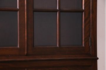 中古　松本民芸家具　洗練されたシックなデザインのE型書棚(本箱、飾り棚、キャビネット、収納棚)(定価約62万5千円)