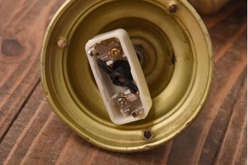 和製アンティーク　乳白色のガラスが柔らかな印象のペンダントライト(天井照明、吊り下げ照明)