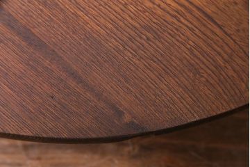 レトロ家具　昭和レトロ　栓材　木の温もりが感じられる丸いちゃぶ台(座卓、ローテーブル)