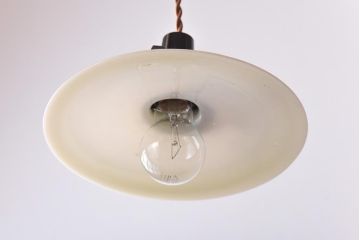 昭和レトロ　戦前　昔懐かしいデザインの平笠照明2個セット(吊り下げ照明、ペンダントライト)(2)
