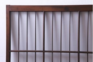 昭和初期　モールガラス　変わり格子が目を惹くシンプルなガラス戸(窓、引き戸、建具)2枚組