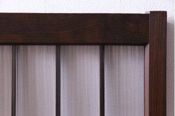 昭和初期　モールガラス　変わり格子が目を惹くシンプルなガラス戸(窓、引き戸、建具)2枚組