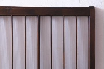 昭和初期　モールガラス　変わり格子が目を惹くシンプルなガラス戸(窓、引き戸、建具)2枚組