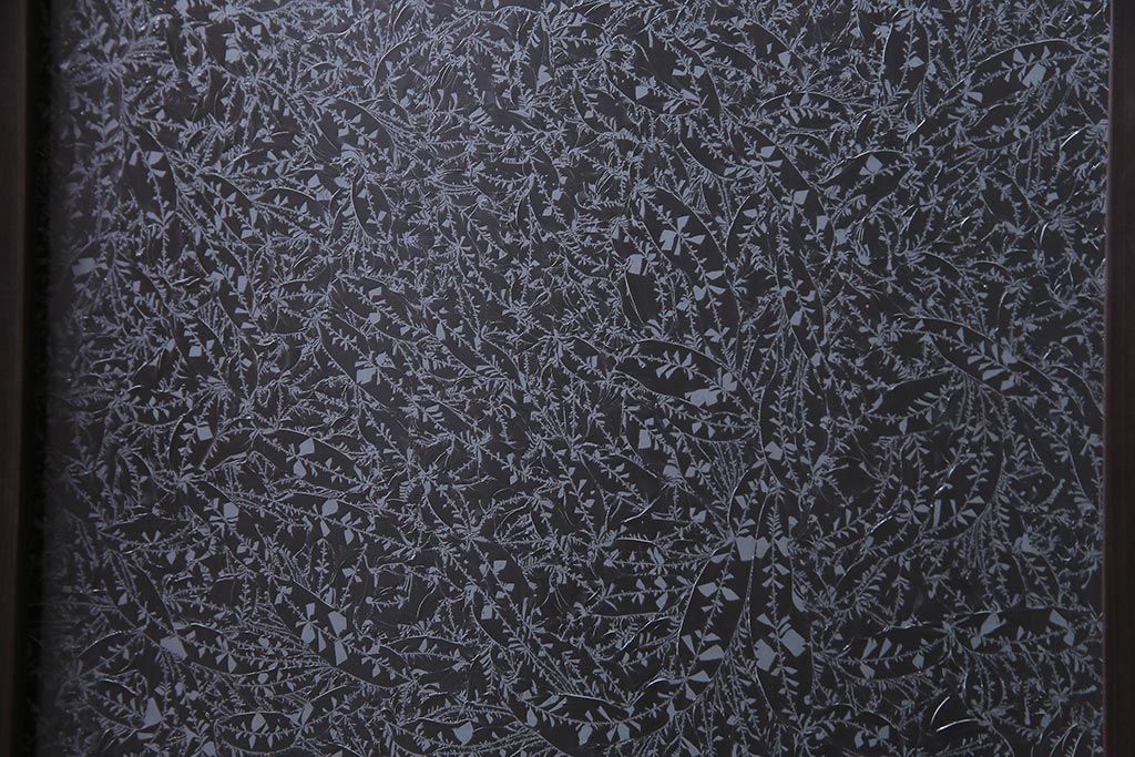 大正ロマン　結霜ガラス 太めのフレームが存在感を放つモダンなガラス戸(窓、引き戸、建具)4枚組