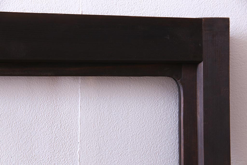 大正ロマン　結霜ガラス 太めのフレームが存在感を放つモダンなガラス戸(窓、引き戸、建具)4枚組