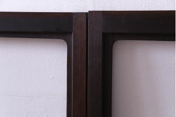 大正ロマン　結霜ガラス 太めのフレームが存在感を放つモダンなガラス戸(窓、引き戸、建具)4枚組