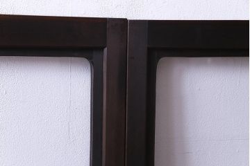 大正ロマン　結霜ガラス 太めのフレームが存在感を放つモダンなガラス戸(窓、引き戸、建具)4枚組