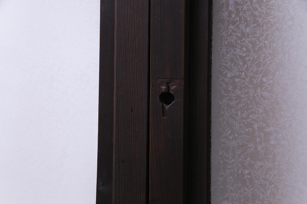 大正ロマン　結霜ガラス 太めのフレームが存在感を放つモダンなガラス戸(窓、引き戸、建具)4枚組