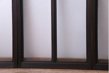 大正ロマン　結霜ガラス 太めのフレームが存在感を放つモダンなガラス戸(窓、引き戸、建具)4枚組