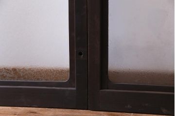 大正ロマン　結霜ガラス 太めのフレームが存在感を放つモダンなガラス戸(窓、引き戸、建具)4枚組