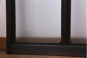 大正ロマン　結霜ガラス 太めのフレームが存在感を放つモダンなガラス戸(窓、引き戸、建具)4枚組