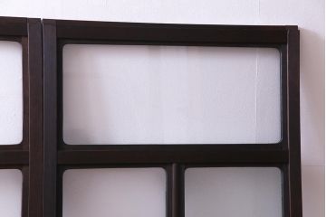 大正ロマン　結霜ガラス 太めのフレームが存在感を放つモダンなガラス戸(窓、引き戸、建具)4枚組