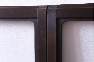 大正ロマン　結霜ガラス 太めのフレームが存在感を放つモダンなガラス戸(窓、引き戸、建具)4枚組