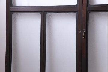 大正ロマン　結霜ガラス 太めのフレームが存在感を放つモダンなガラス戸(窓、引き戸、建具)4枚組