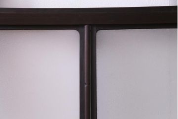 大正ロマン　結霜ガラス 太めのフレームが存在感を放つモダンなガラス戸(窓、引き戸、建具)4枚組