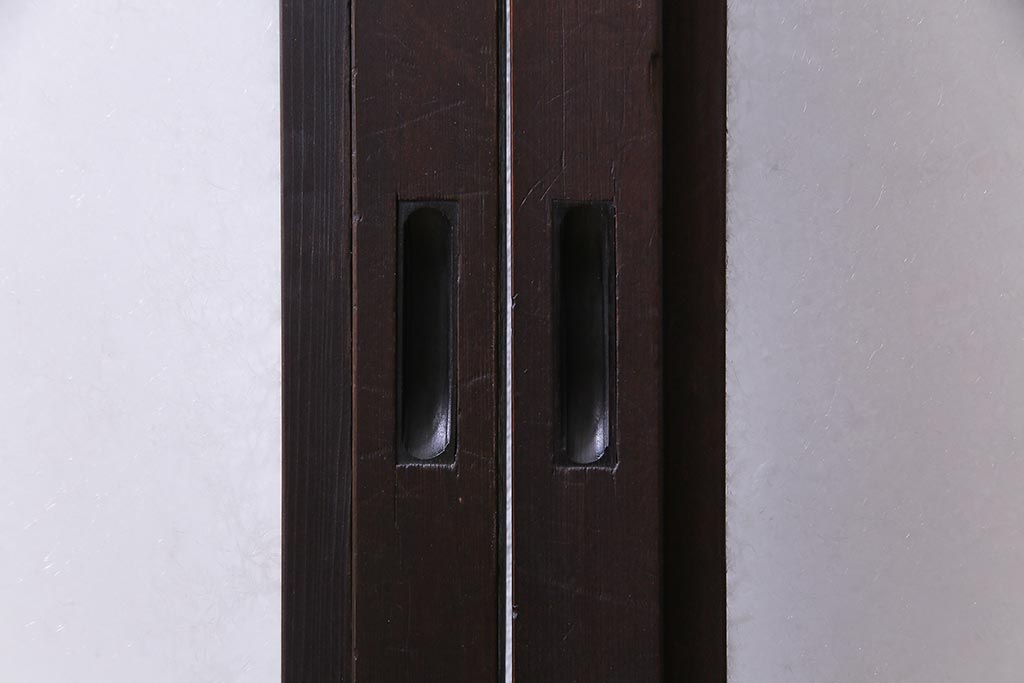 大正ロマン　結霜ガラス 太めのフレームが存在感を放つモダンなガラス戸(窓、引き戸、建具)4枚組