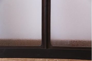 大正ロマン　結霜ガラス 太めのフレームが存在感を放つモダンなガラス戸(窓、引き戸、建具)4枚組