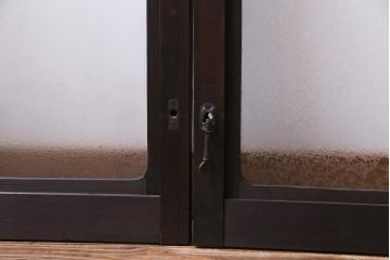 大正ロマン　結霜ガラス 太めのフレームが存在感を放つモダンなガラス戸(窓、引き戸、建具)4枚組