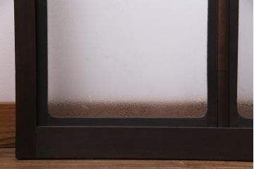 大正ロマン　結霜ガラス 太めのフレームが存在感を放つモダンなガラス戸(窓、引き戸、建具)4枚組