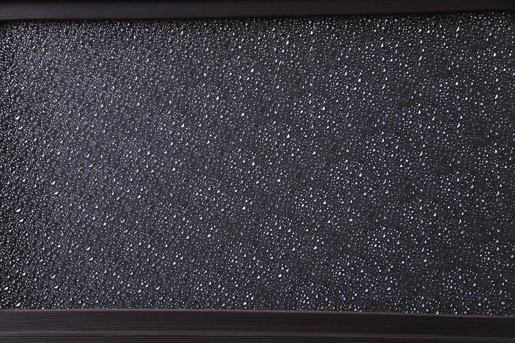 大正ロマン　ダイヤガラス入り!太めのフレームが存在感を放つモダンなガラス戸(窓、引き戸、建具)4枚組