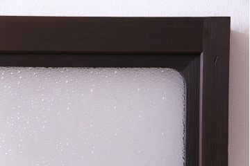 大正ロマン　ダイヤガラス入り!太めのフレームが存在感を放つモダンなガラス戸(窓、引き戸、建具)4枚組