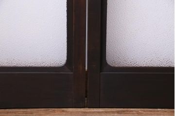 大正ロマン　ダイヤガラス入り!太めのフレームが存在感を放つモダンなガラス戸(窓、引き戸、建具)4枚組