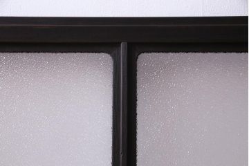 大正ロマン　ダイヤガラス 太めのフレームが存在感を放つモダンなガラス戸(窓、引き戸、建具)2枚組