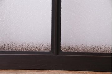 大正ロマン　ダイヤガラス 太めのフレームが存在感を放つモダンなガラス戸(窓、引き戸、建具)2枚組