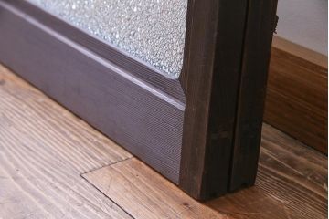 大正ロマン　ダイヤガラス 太めのフレームが存在感を放つモダンなガラス戸(窓、引き戸、建具)2枚組