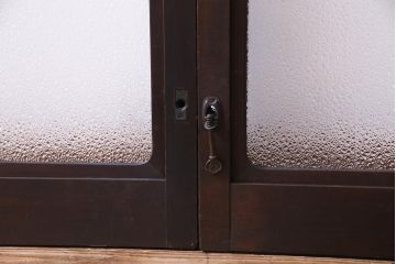 大正ロマン　ダイヤガラス 太めのフレームが存在感を放つモダンなガラス戸(窓、引き戸、建具)2枚組