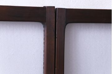 昭和レトロ　オリジナル花ガラス　心和む花菱模様のガラス戸(窓・引き戸・建具)2枚組