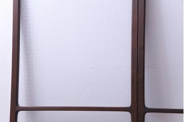 昭和レトロ　オリジナル花ガラス　心和む花菱模様のガラス戸(窓・引き戸・建具)2枚組