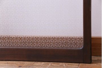 昭和レトロ　オリジナル花ガラス　心和む花菱模様のガラス戸(窓・引き戸・建具)2枚組