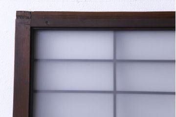 昭和初期　上質な和の空間を演出するガラス障子戸(格子戸、ガラス戸、引き戸、建具)2枚組