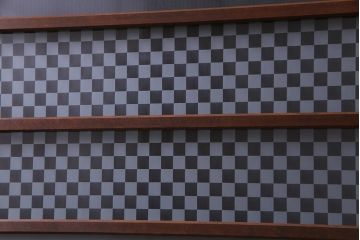 昭和レトロ　異なるガラスを組み合わせたシンプルな引き戸(ガラス戸、建具)4枚組