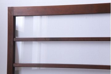 昭和レトロ　異なるガラスを組み合わせたシンプルな引き戸(ガラス戸、建具)4枚組